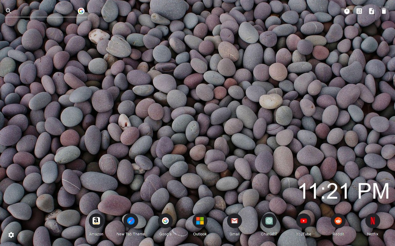 Pebble Wallpaper New Tab