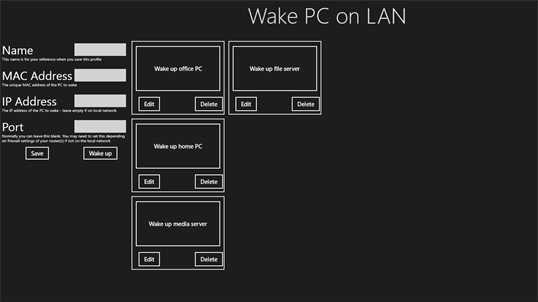 Wake PC on LAN screenshot 1