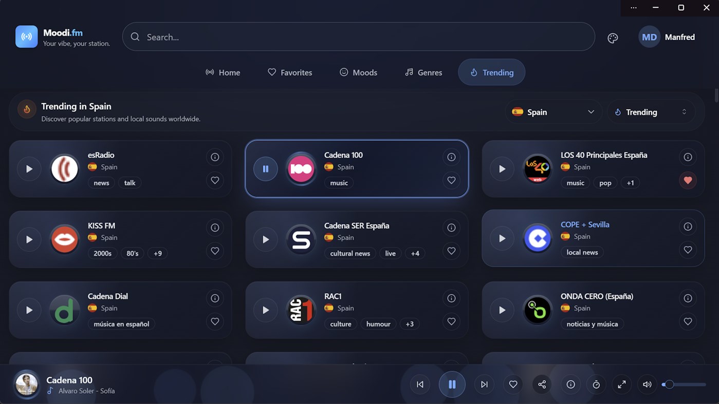 #8. Moodi.fm – Internet Radio & Music Discovery (Windows) By: CodeView