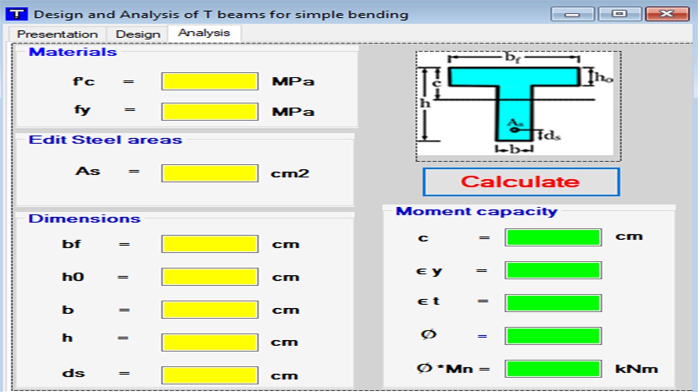 #3. Design & Analysis of T Beams for Simple Bending (Windows) 게시자: BSAIBES Engineering