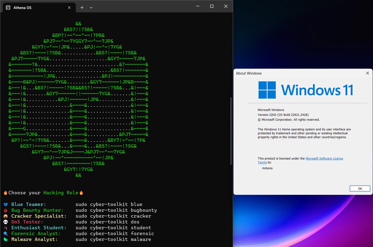 #1. Athena OS (Windows) Göre: Antonio Voza