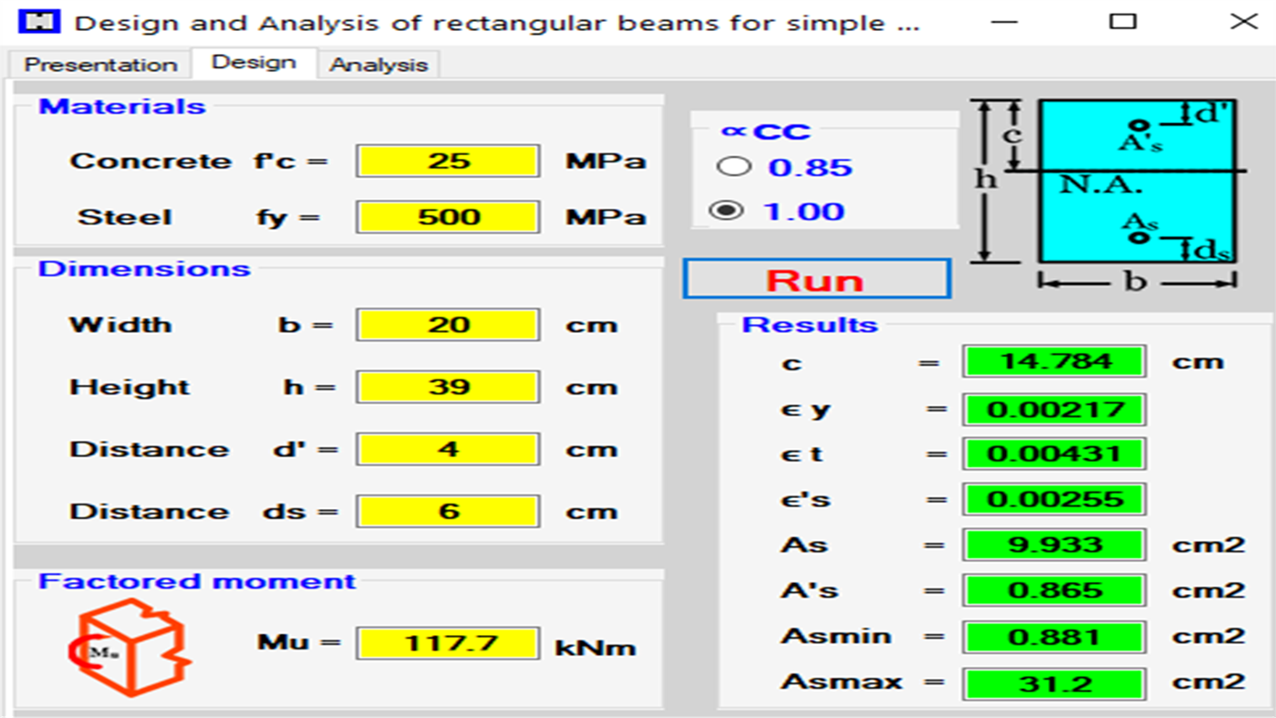 #2. Design & Analysis of Rectangular Beams - EC2 (Windows) 来自: BSAIBES Engineering