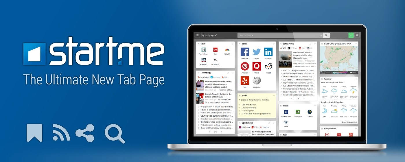 New tab page by start.me