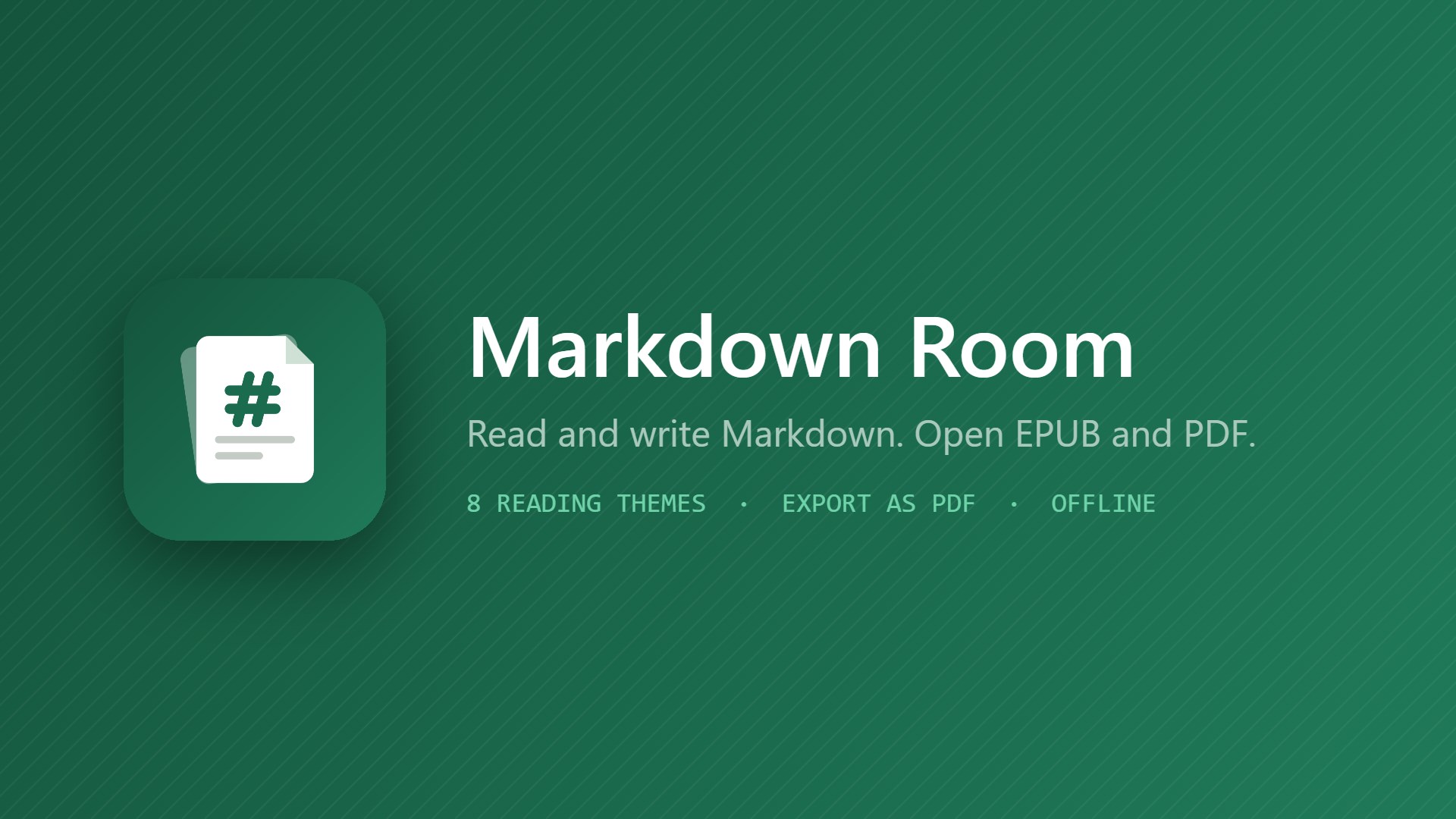 Markdown Room feature graphic