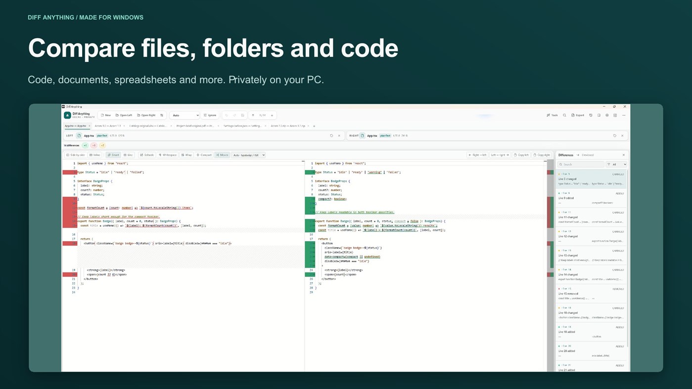 #1. Diff Anything (Windows) Von: Martin Grüner