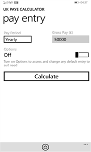 UK PAYE Calculator screenshot 2