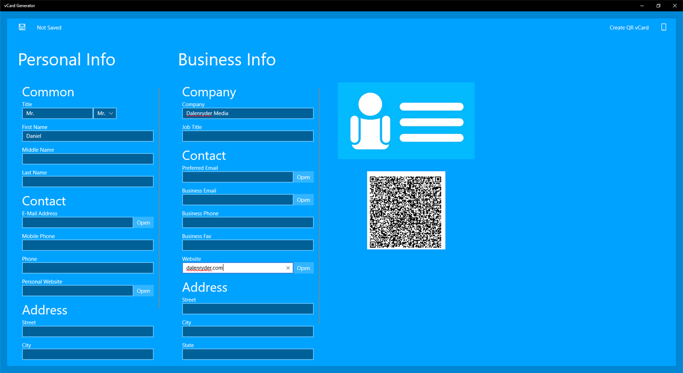 #3. vCard generator (Windows) 게시자: Dalenryder Media