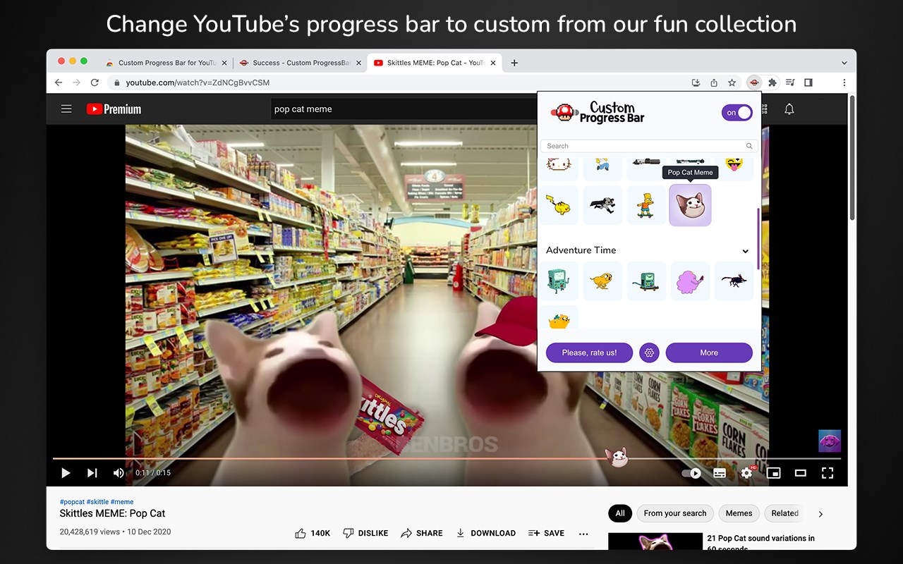 Custom Progress Bar for YouTube™
