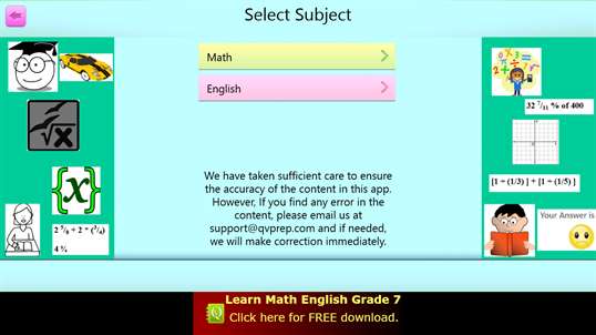 QVprep Lite Math English Grade 6 screenshot 2