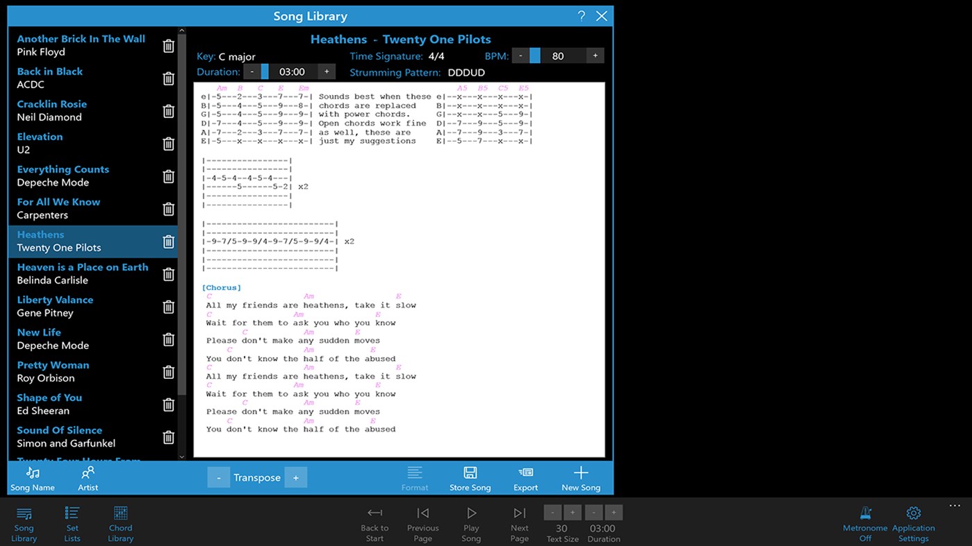 Lyrics And Chords Manager Windows Apps Appagg