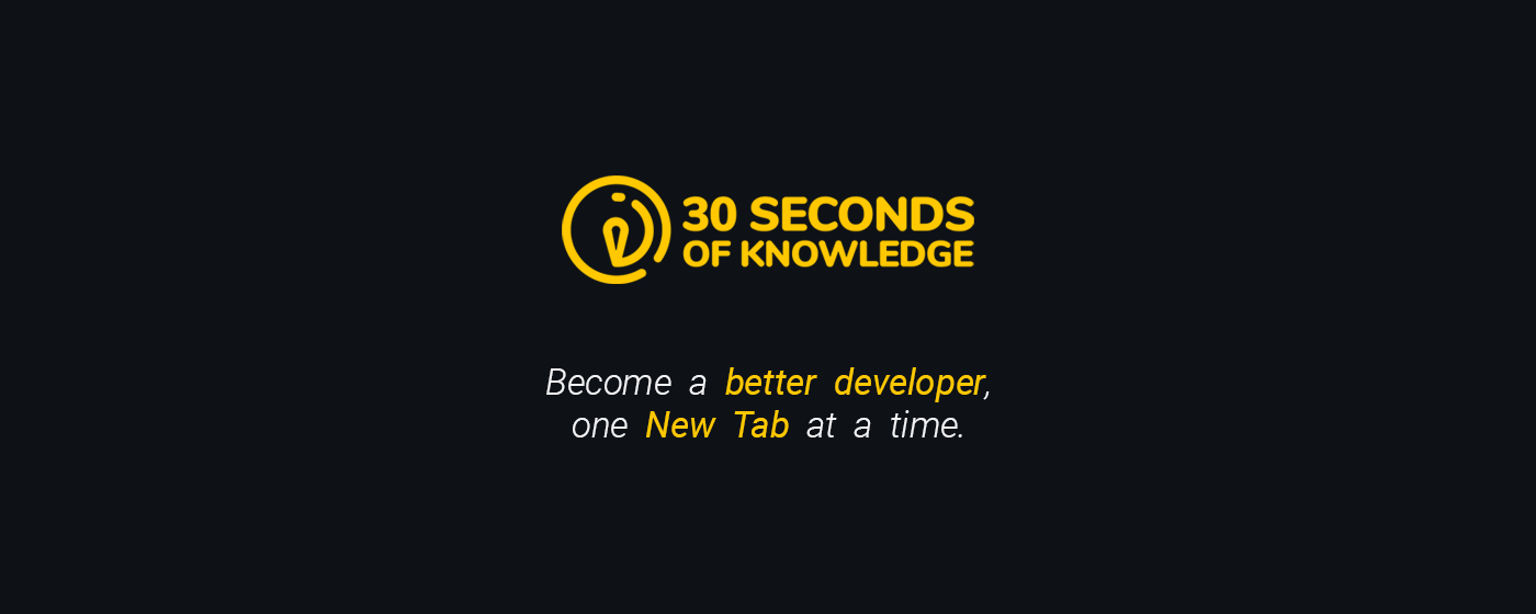 30 Seconds of Knowledge marquee promo image