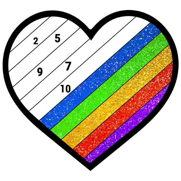 Glitter Color by Number - Adult Coloring Book