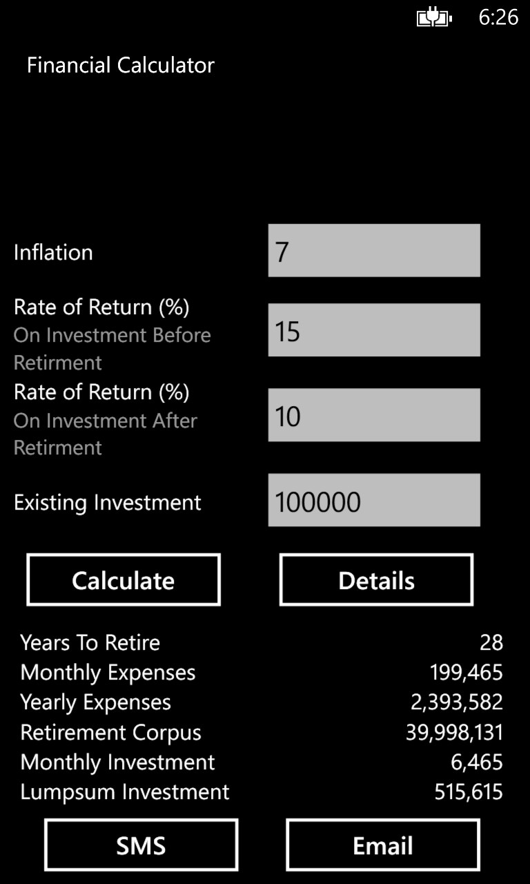 Financial Calculator for Windows 10 Mobile