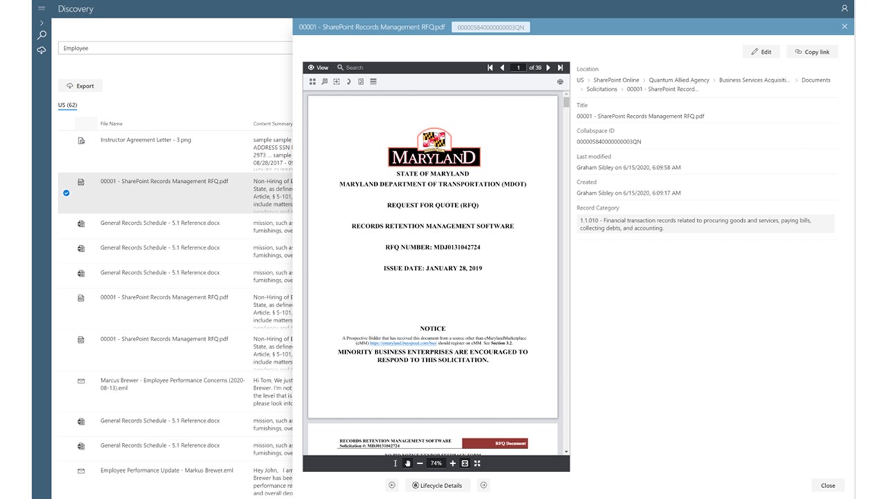 Snapshot 3 of Collabspace DISCOVERY: Cross-Platform eDiscovery