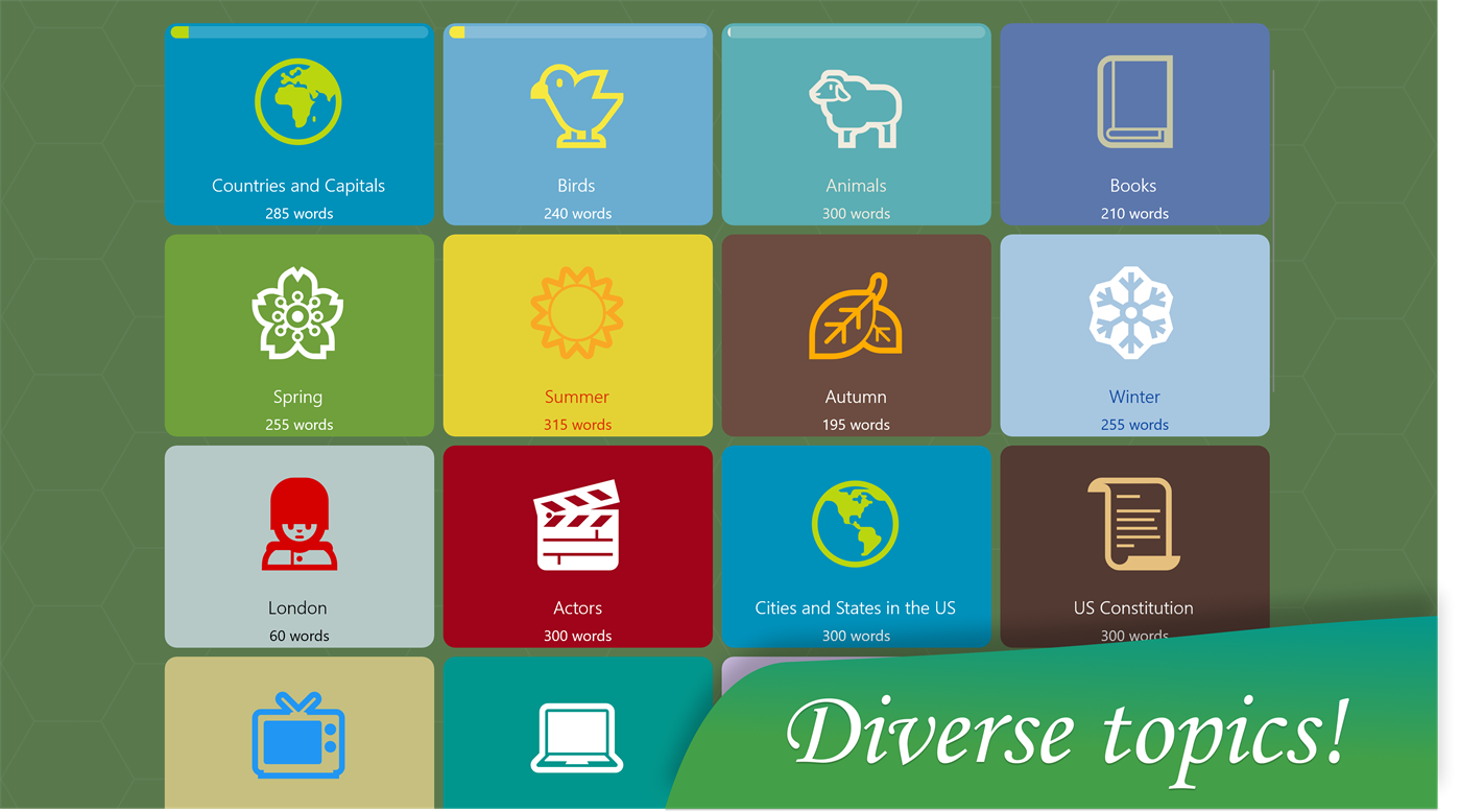 #2. Hidden Word Search (Windows) Bởi: Frenzy Games