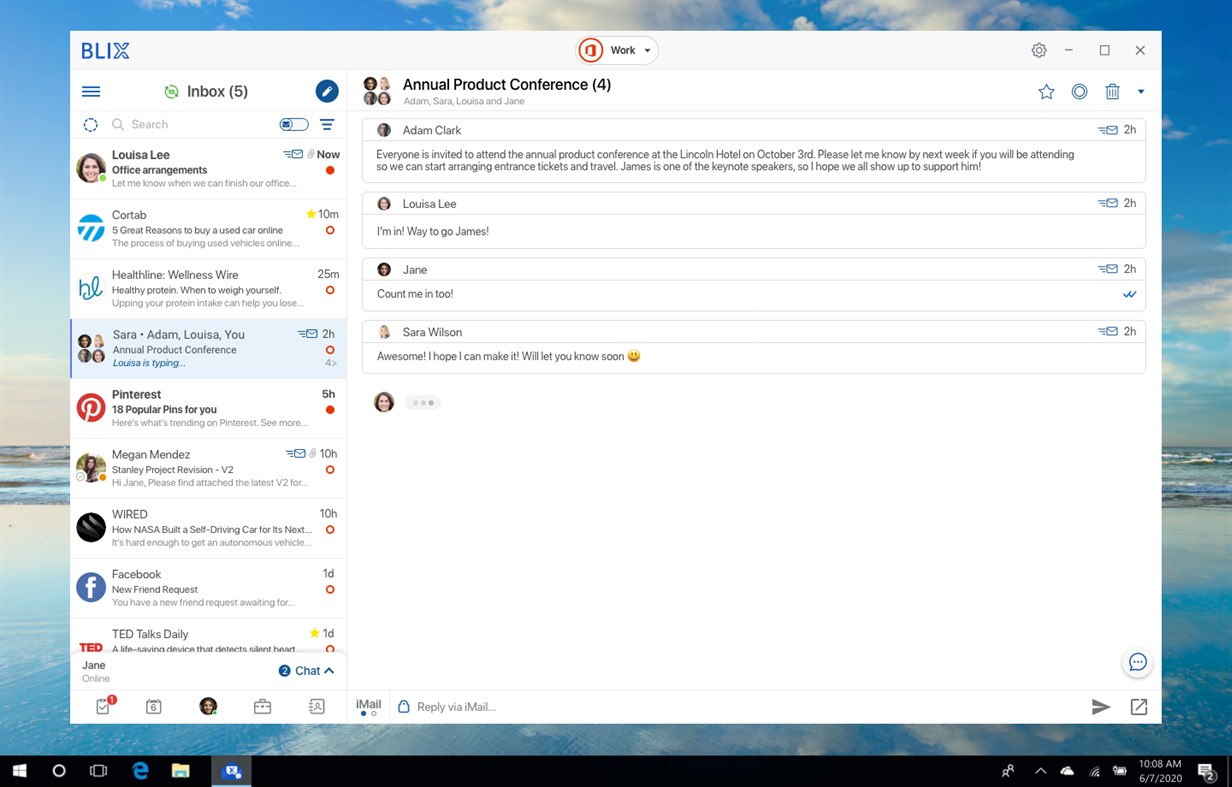 #1. Blix - Blue Mail Teams (Windows) 由: Blix Inc