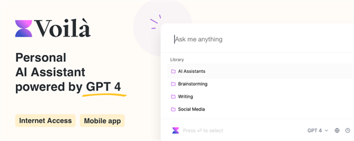 Voila – AI Assistant, Copilot and AI Writer marquee promo image