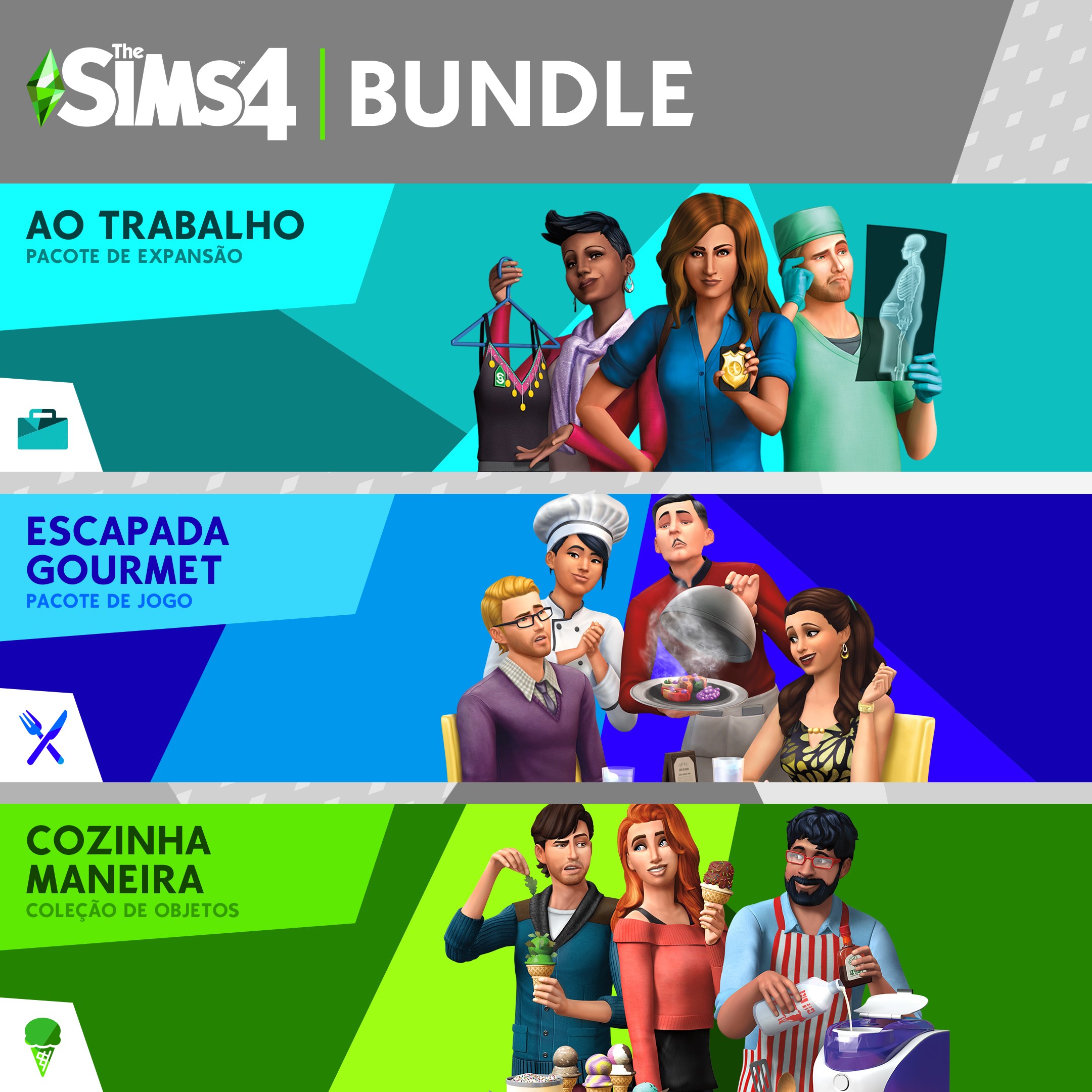 The Sims™ 4 Bundle - Ao Trabalho, Escapada Gourmet, Cozinha Maneira Coleção de Objetos