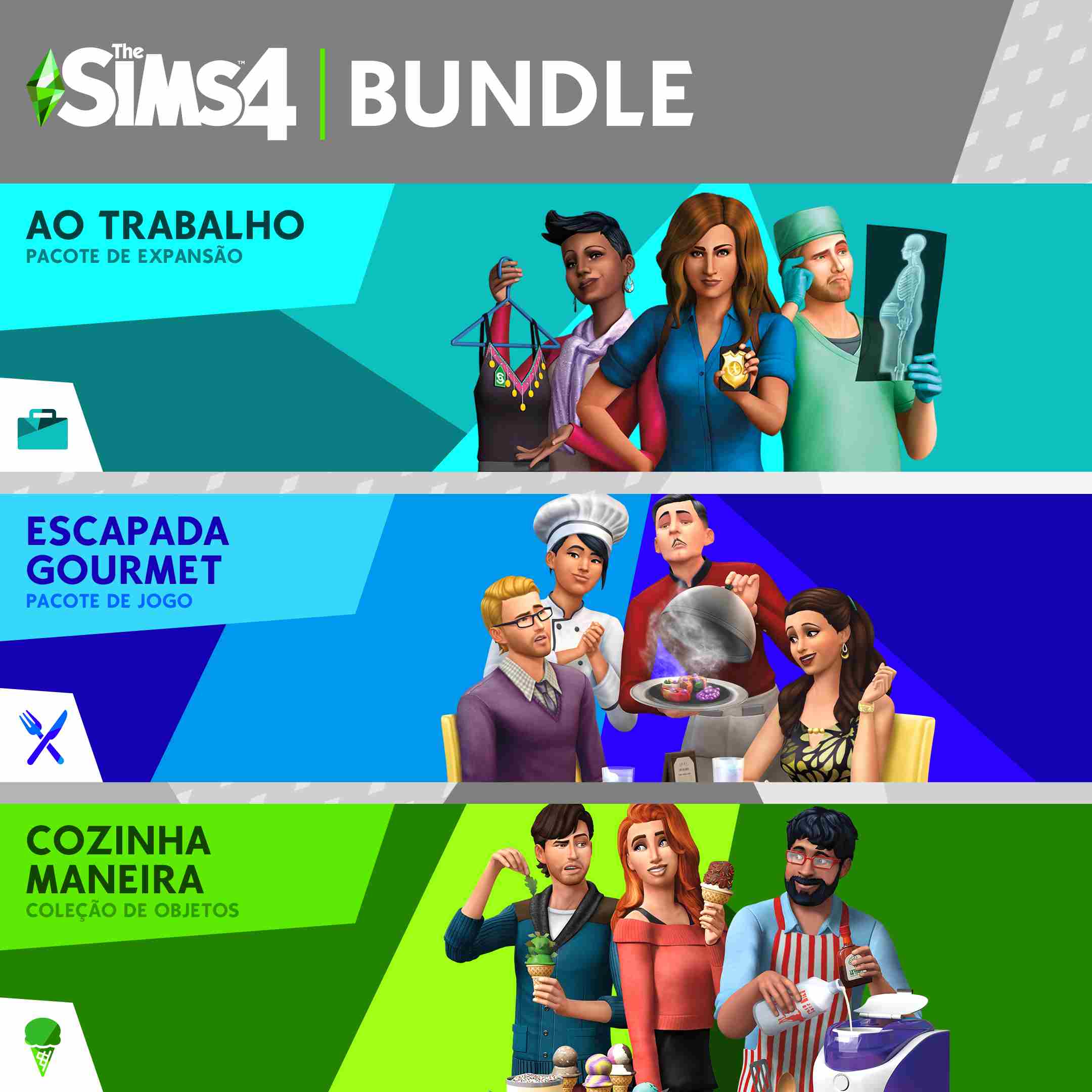 The Sims™ 4 Bundle - Ao Trabalho, Escapada Gourmet, Cozinha Maneira Coleção de Objetos