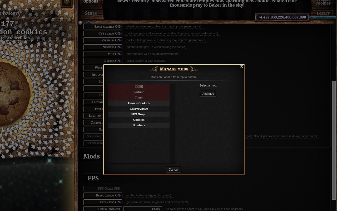 Yet another cookie clicker mod manager