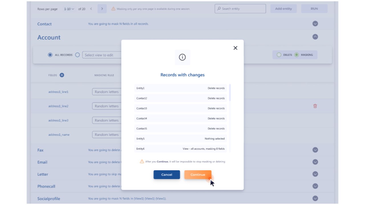 Snapshot 4 of UDS Business Data Masking Demo