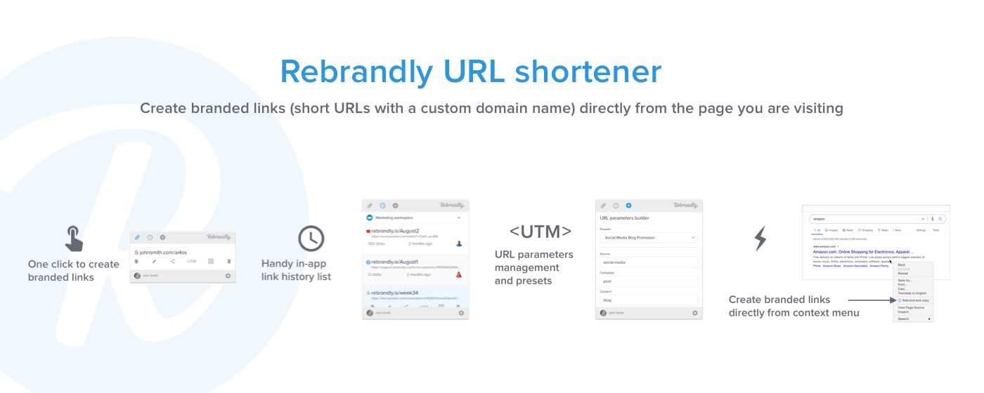 Rebrandly | Custom URL shortener marquee promo image