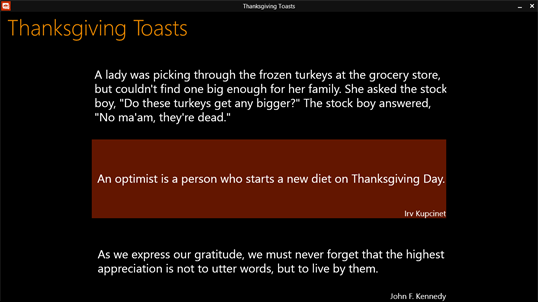 Thanksgiving Toasts screenshot 1