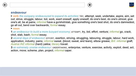 Concise Oxford Thesaurus screenshot 4