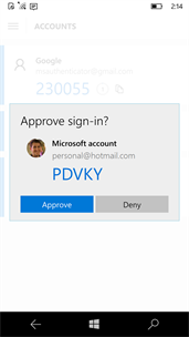 Microsoft Authenticator screenshot 2