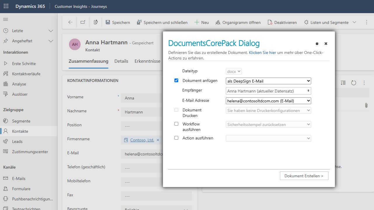 Snapshot 1 of DeepSign for Dynamics 365