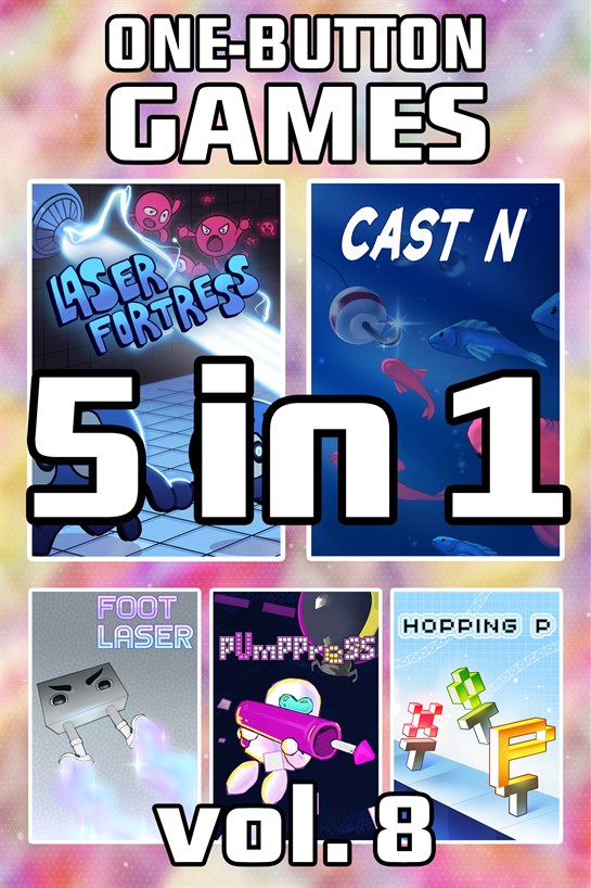 Box shot of One Button Games 5-in-1 vol. 8 (Xbox One)