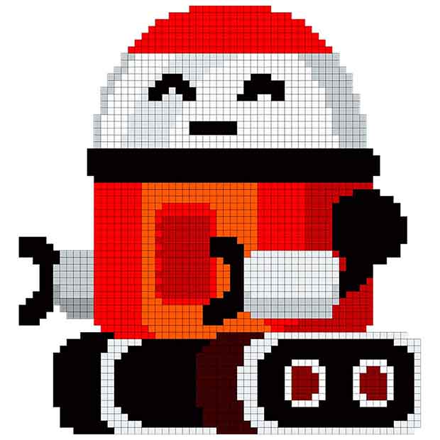 Robot Color By Number: Pixel Art, Droid Coloring Book