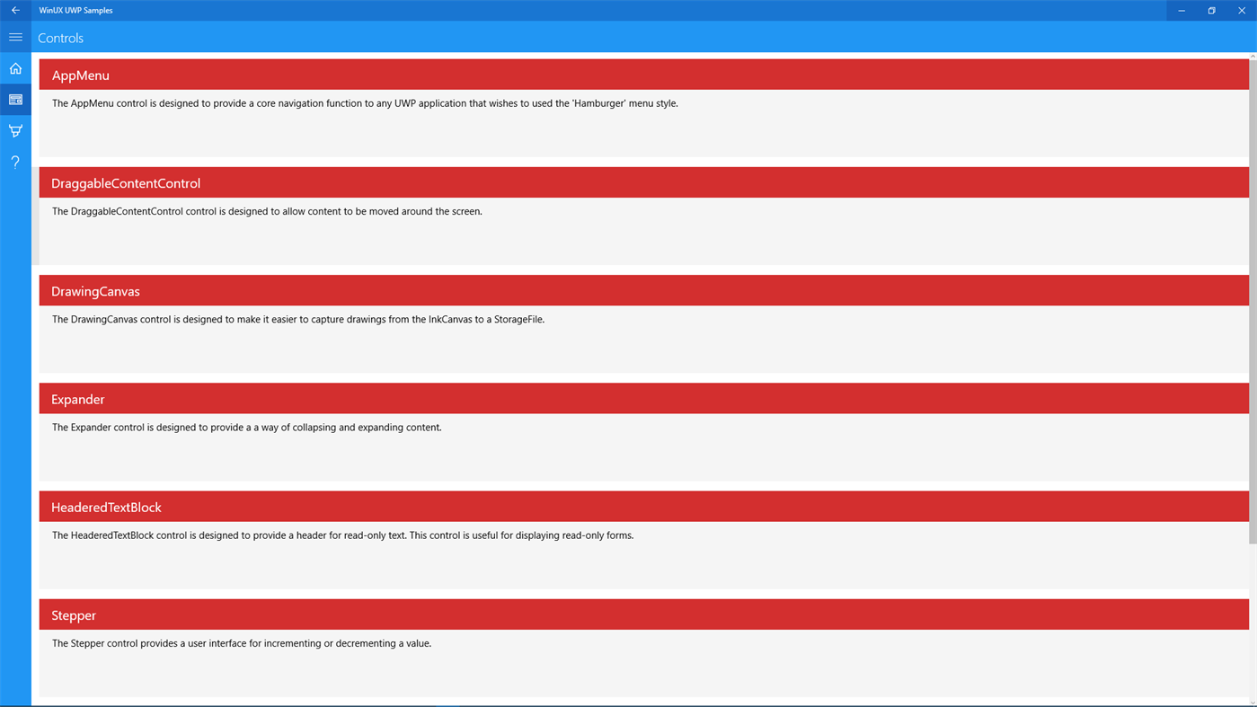 #2. WinUX UWP Samples (Windows) 由: James Croft