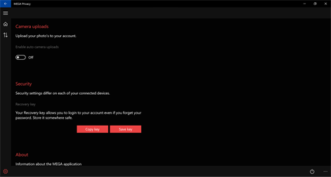 MEGA Privacy (beta) Screenshot