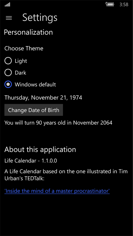 #3. Life Calendar (Windows) 게시자: CodinSolo