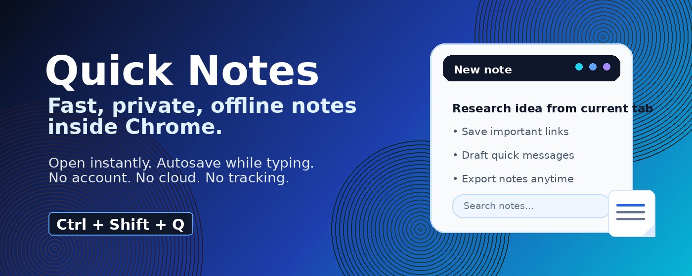 Quick Notes: Offline Notepad & Note Taking, No Account