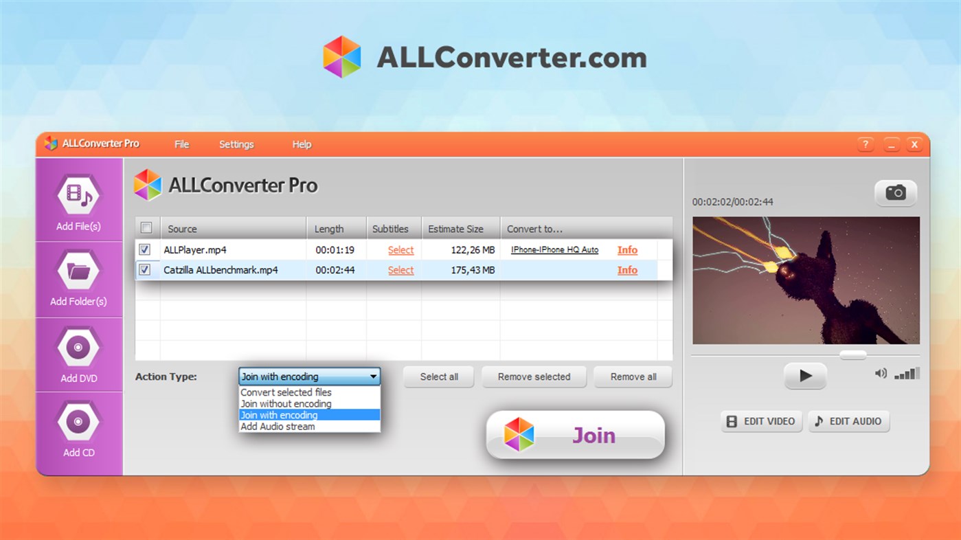 #4. ALLConverter PRO (Windows) Podle: ALLPlayer Group Ltd.