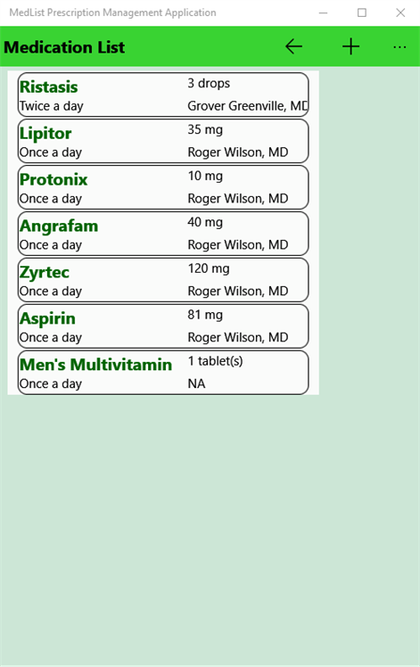 MedList Prescription Management Application Screenshots 2