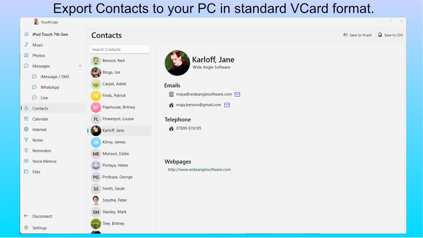 #5. TouchCopy (Windows) 作者: Wide Angle Software Ltd