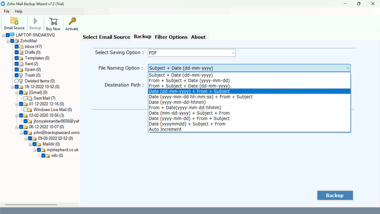 Snapshot 5 of RecoveryTools Zoho Mail Backup Tool