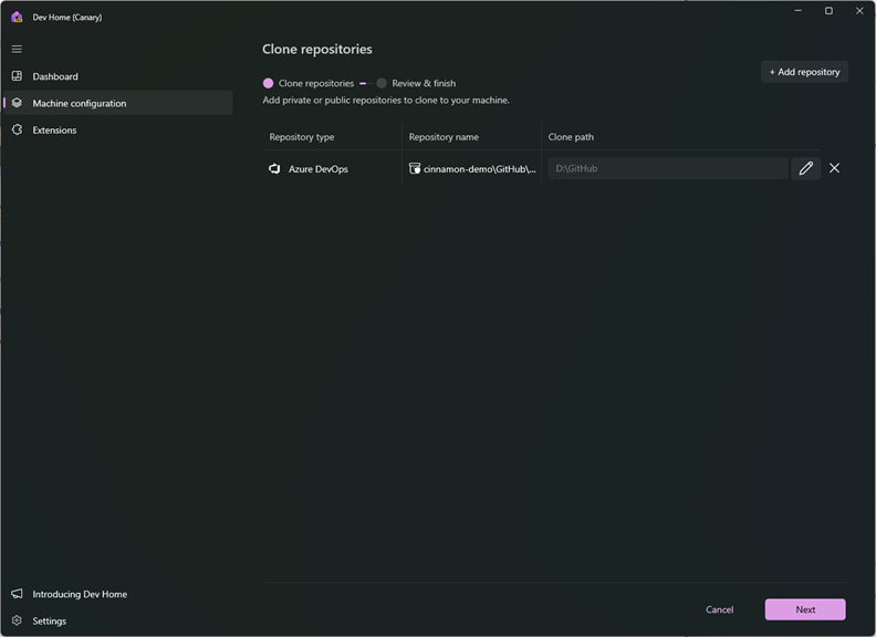 Dev Home Azure Extension (Preview)_2