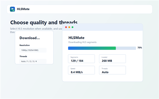 HLSMate - HLS/M3U8 Video Downloader