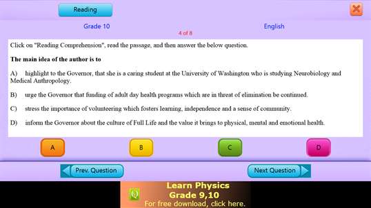 QVprep Lite Math English Grade 10 screenshot 9