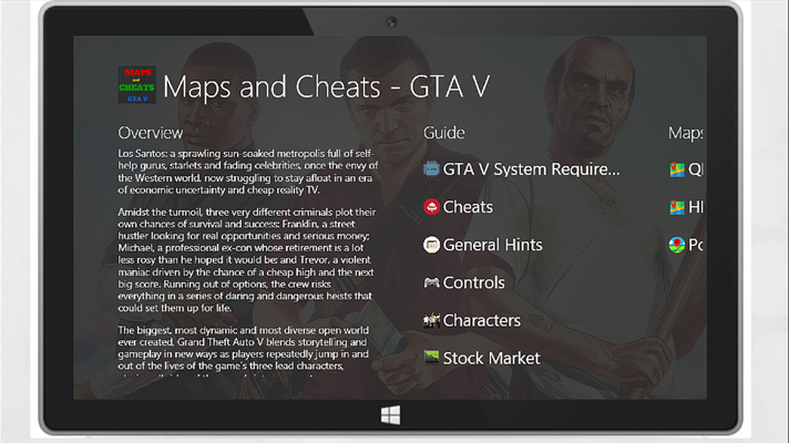 Maps and Cheats - GTA V for Windows 10 free download on 10 ...
