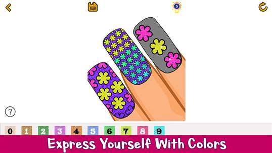 Nails Glitter Color by Number - Girls Coloring Book screenshot 3