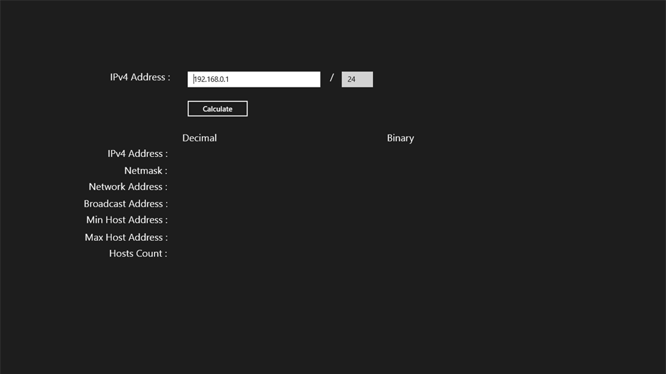 Simple IPv4 Calculator (Windows) 由: Ryannathan Setiawan