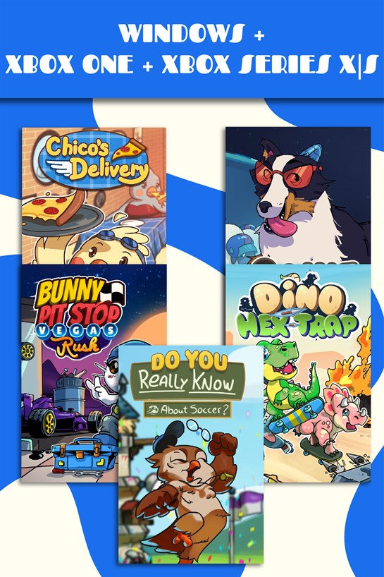 Box shot of Bunny Pit Stop + Chico's Delivery + Collie Call+ Dino Hex Trap + Do You Really Know About Soccer? (Bundle)