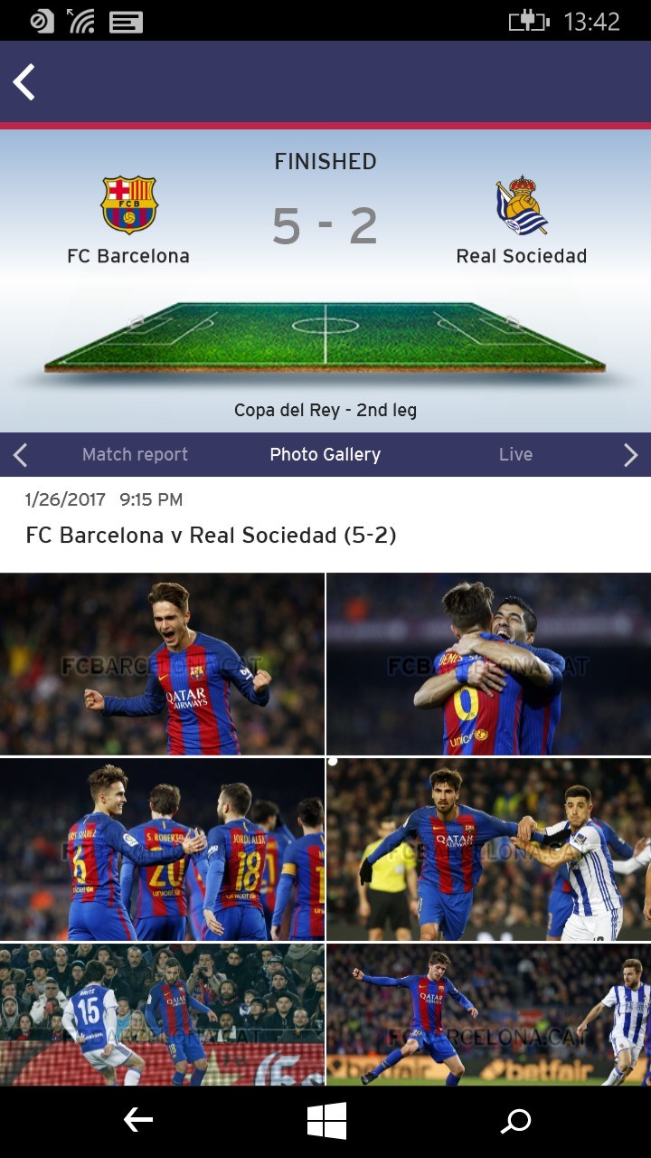 FC Barcelona App for Windows 10 Mobile