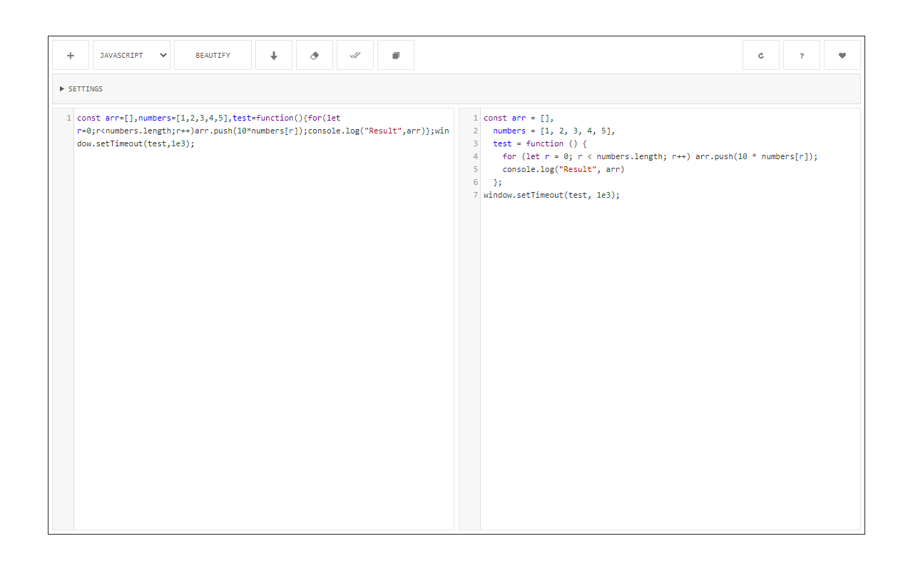 Code Beautifier (JS, CSS, HTML)