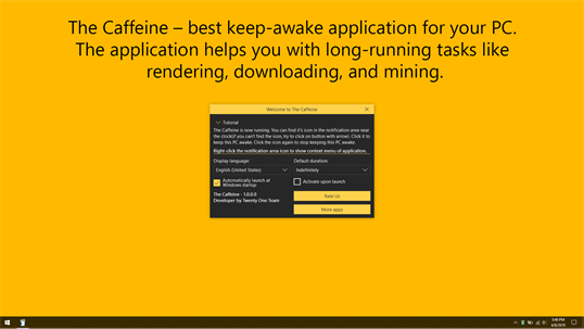 The Caffeine, keep your PC awake screenshot 1
